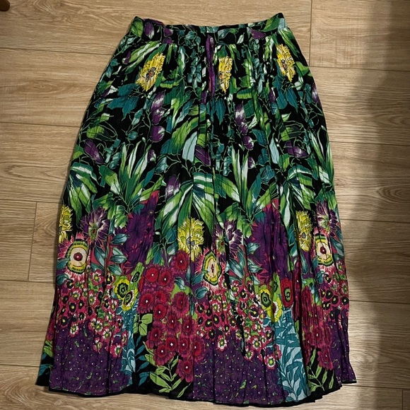 Vintage Take Two floral cotton broom skirt